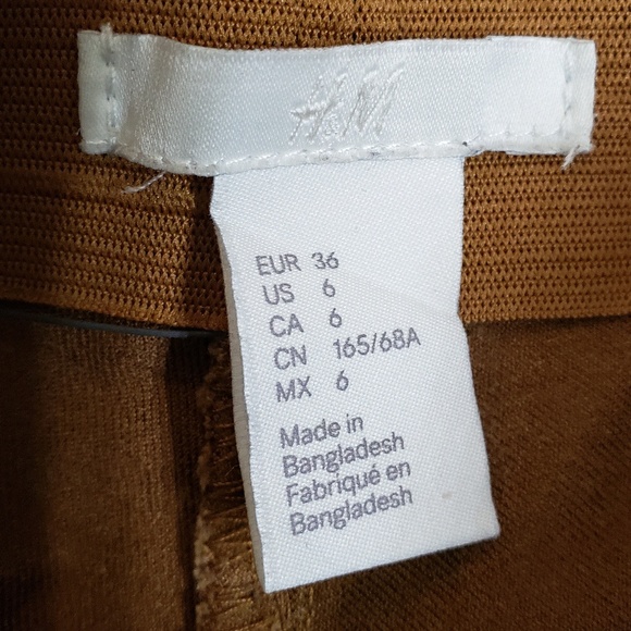 H&M camel pull-on pants jeggings with ankle slit - Picture 5 of 6